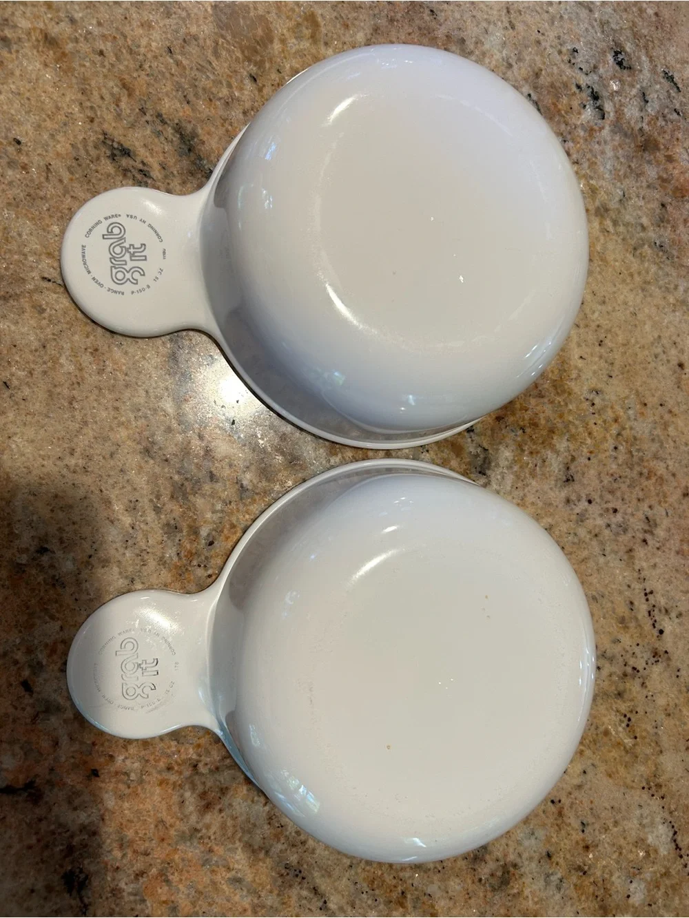 Corningware “Grab-It” Set of 2 White Bowls# 150-B 0.4L liter 15oz 1 pint